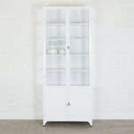 Etu Home White 2-Door Glass Storage Cabinet