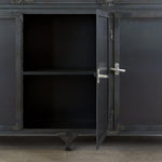 Etu Home Black 3-Door Glass Storage Cabinet