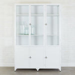 Etu Home White 3-Door Glass Storage Cabinet