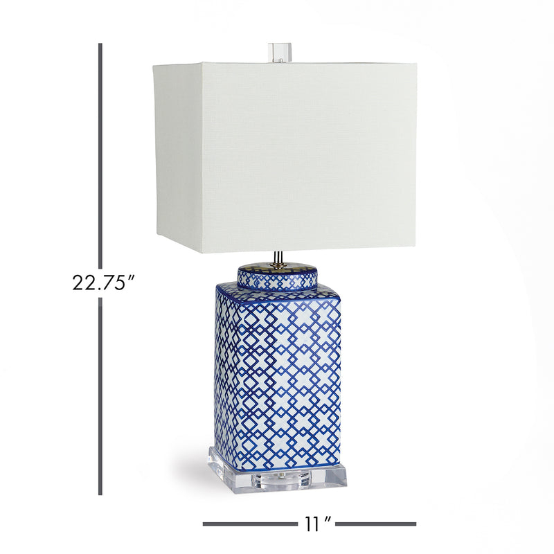 Fretwork Square Table Lamp