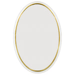 White and Gold Oval Wall Mirror