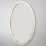 White and Gold Oval Wall Mirror