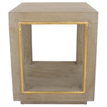 Open Cube Natural and Gold Side Table