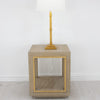 Open Cube Natural and Gold Side Table