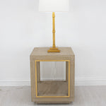 Open Cube Natural and Gold Side Table