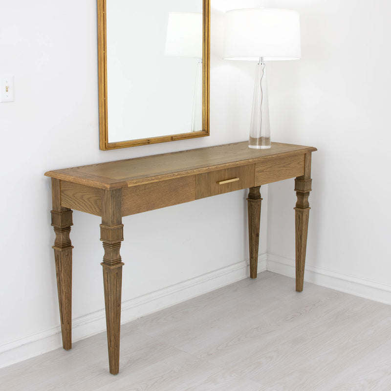 Raw Oak Console Table