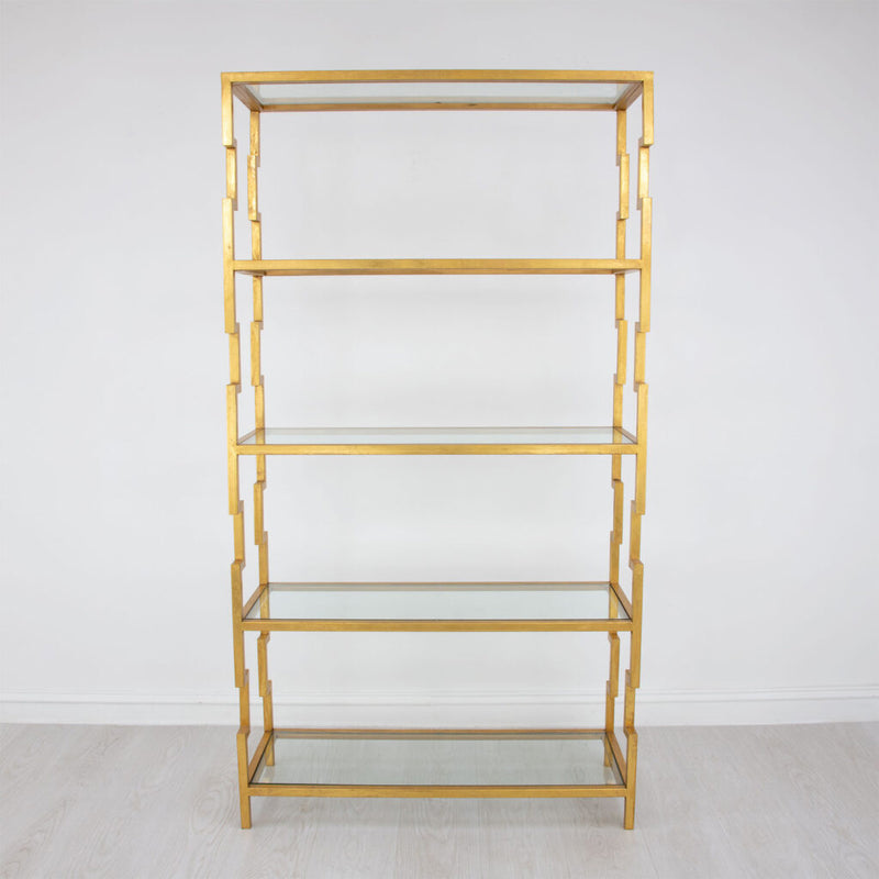 Transitional Modern Gold Bookcase