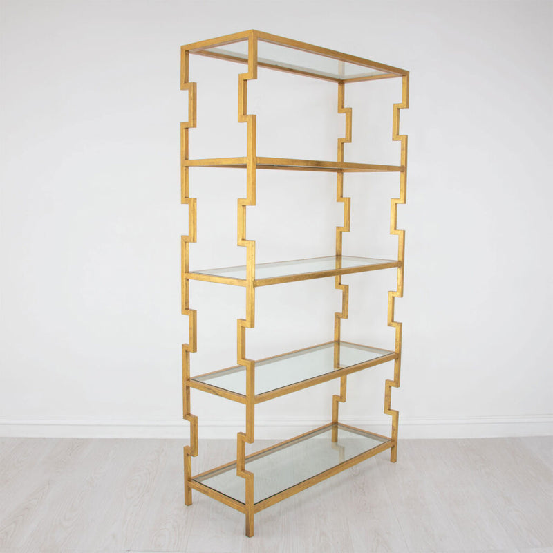 Transitional Modern Gold Bookcase