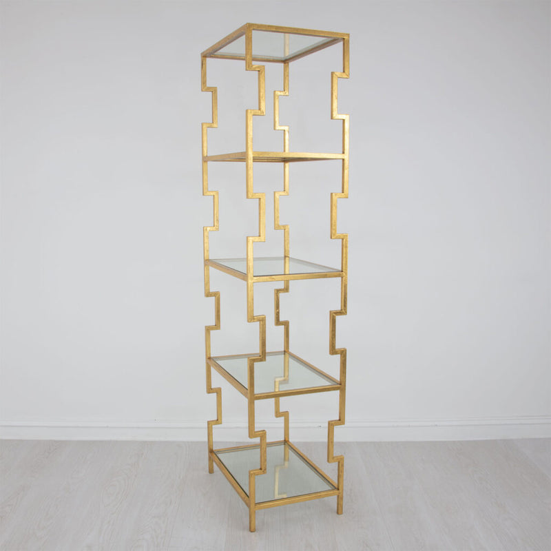 Transitional Modern Gold Bookcase