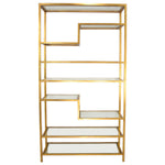 Five Shelf Gold Bookcase