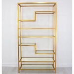 Five Shelf Gold Bookcase