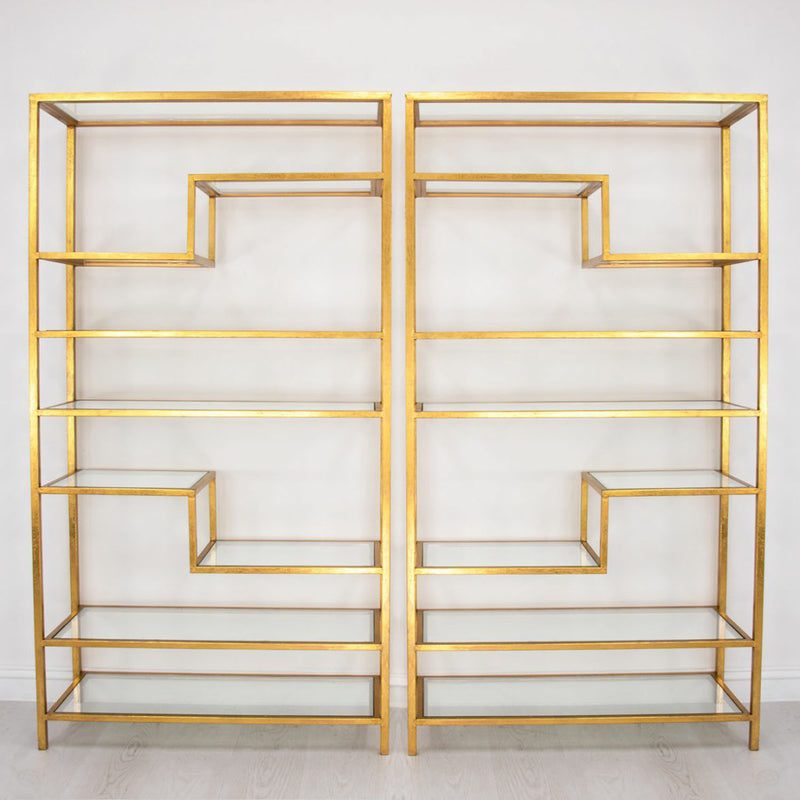 Five Shelf Gold Bookcase