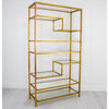 Five Shelf Gold Bookcase