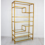 Five Shelf Gold Bookcase