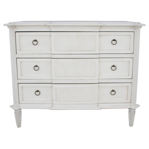 Fluted Three Drawer Accent Chest