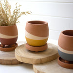 Double Dipped Clay Pot Set of 3