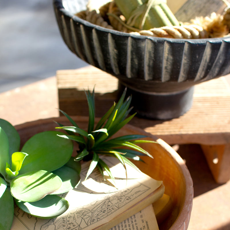 Footed Clay Bowl