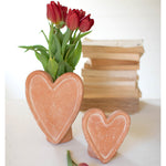 White-Wash Heart Vase Set of 2