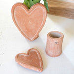 White-Wash Heart Vase Set of 2