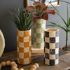 Checkered Cylinder Vase Set of 3