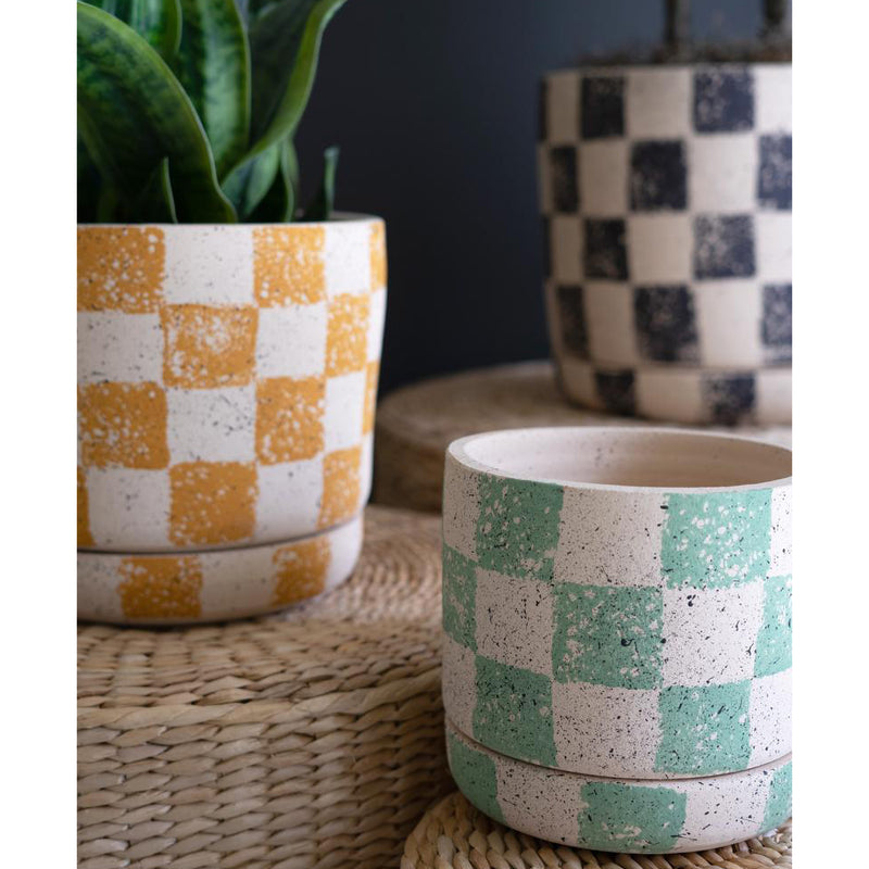 Checkered Planter Set of 3