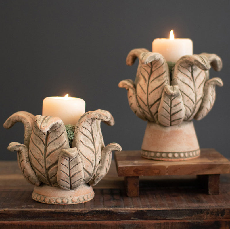 Leaf Candle Holder Set of 2