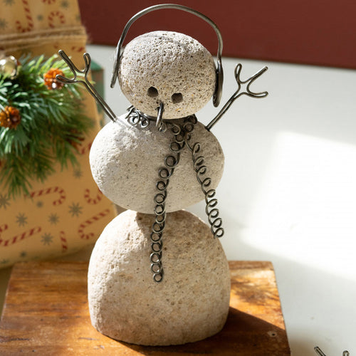 River Rock Snowmen Set of 2