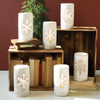 Snowflake White Clay Luminary Set of 6