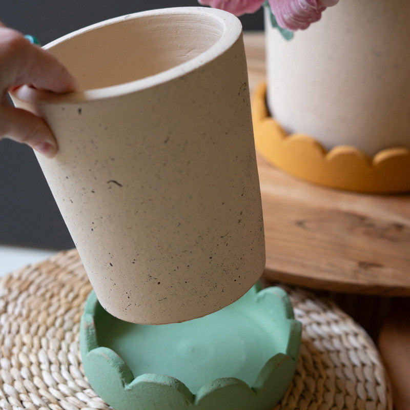 Scalloped Terracotta Planter Set of 3