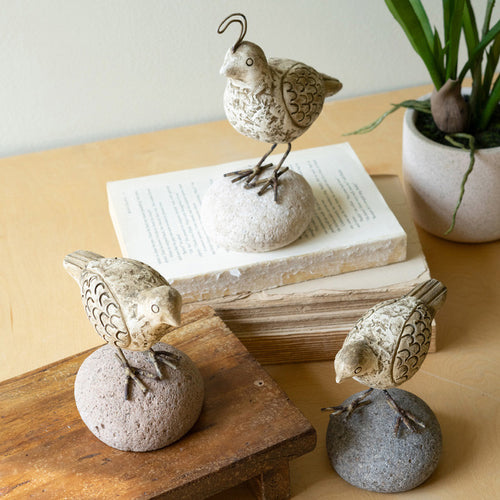 Quail Clay Sculpture Set of 3