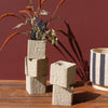 Textured Clay Cubed Vase Set of 2