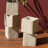 Textured Clay Cubed Vase Set of 2