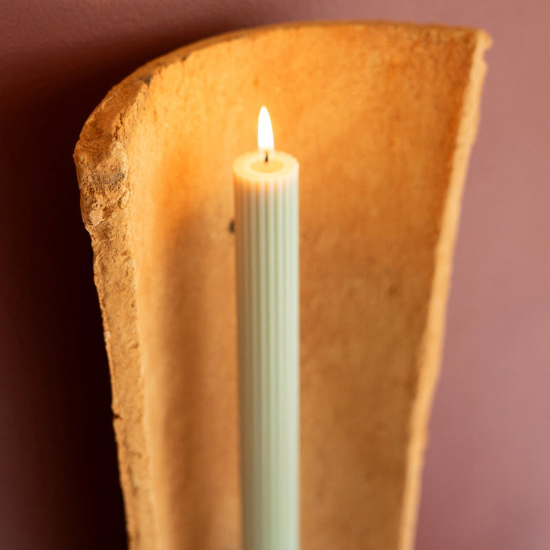 Clay Roof Tile Taper Candle Wall Sconce