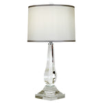 Tear Drop Crystal with Gray Shade Table Lamp