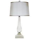 Tear Drop Crystal with Gray Shade Table Lamp