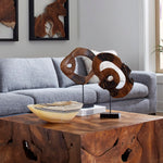 Phillips Collection Carved Teak Swirl on Stand