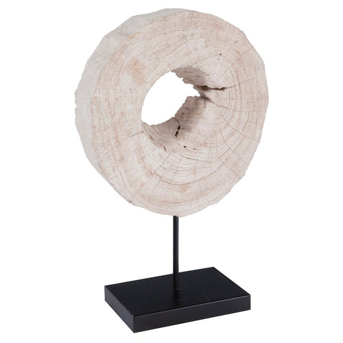 Phillips Collection Eroded Wood Circle Sculpture on Stand