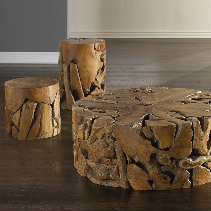 Phillips Collection Teak Chunk Side Table