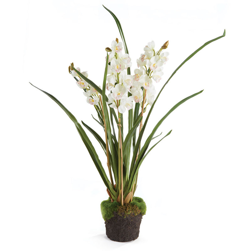 Cymbidium Orchid X3 Drop-In Faux Plant