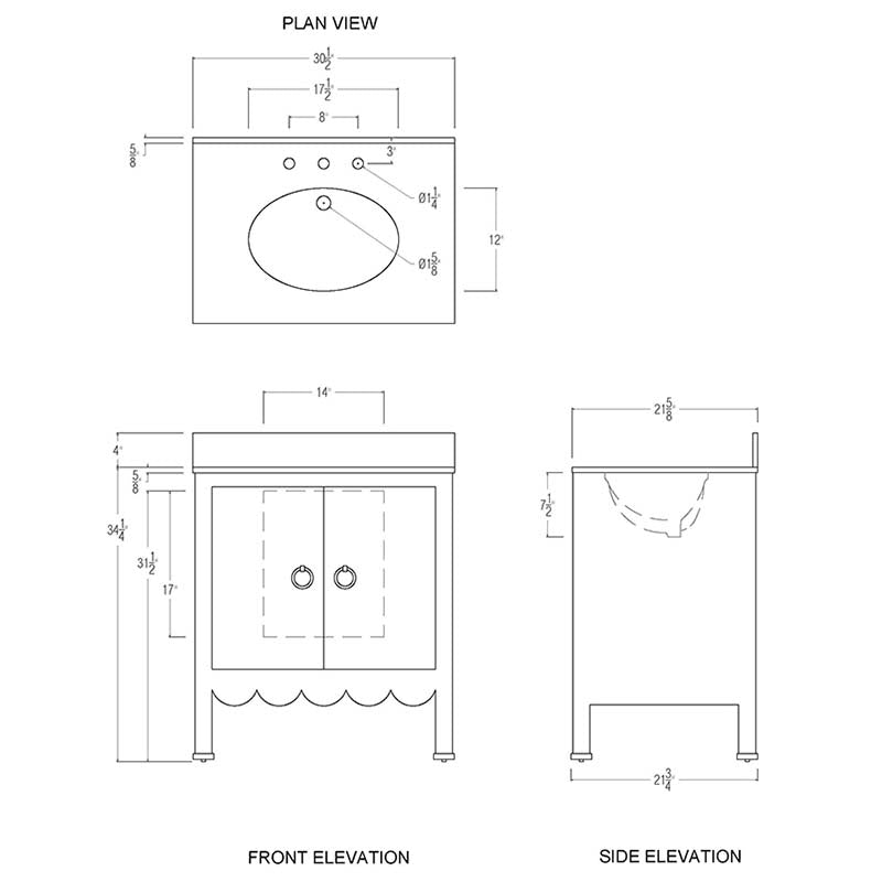 Worlds Away Kealey Bath Vanity