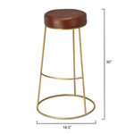 Cavill Round Leather Bar Stool