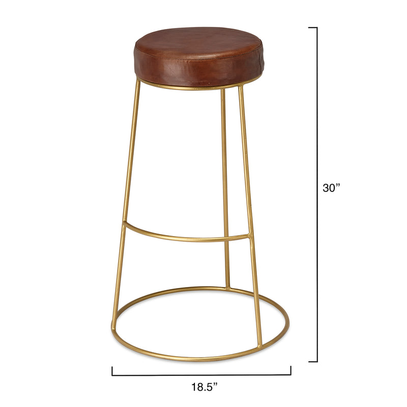 Cavill Round Leather Bar Stool