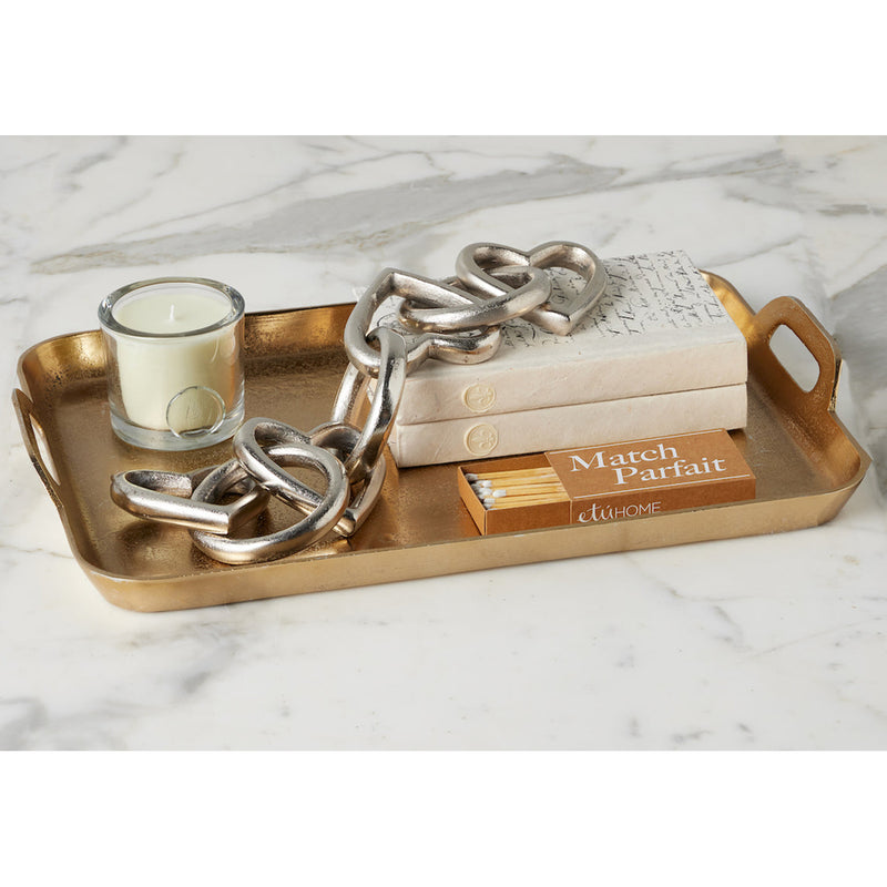 Etu Home Gold Rectangle Metal Tray