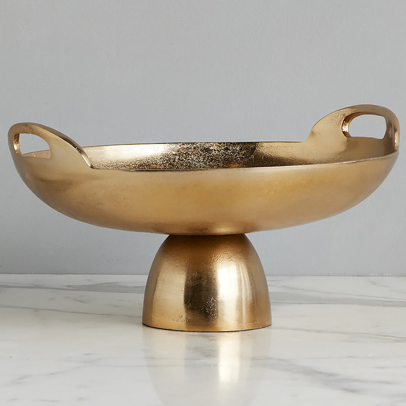 Etu Home Gold Metal Pedestal Bowl