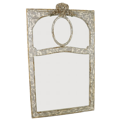 Dark Gray Distressed Trumeau Wall Mirror