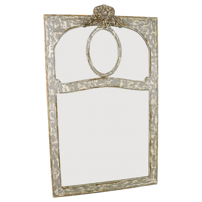 Dark Gray Distressed Trumeau Wall Mirror