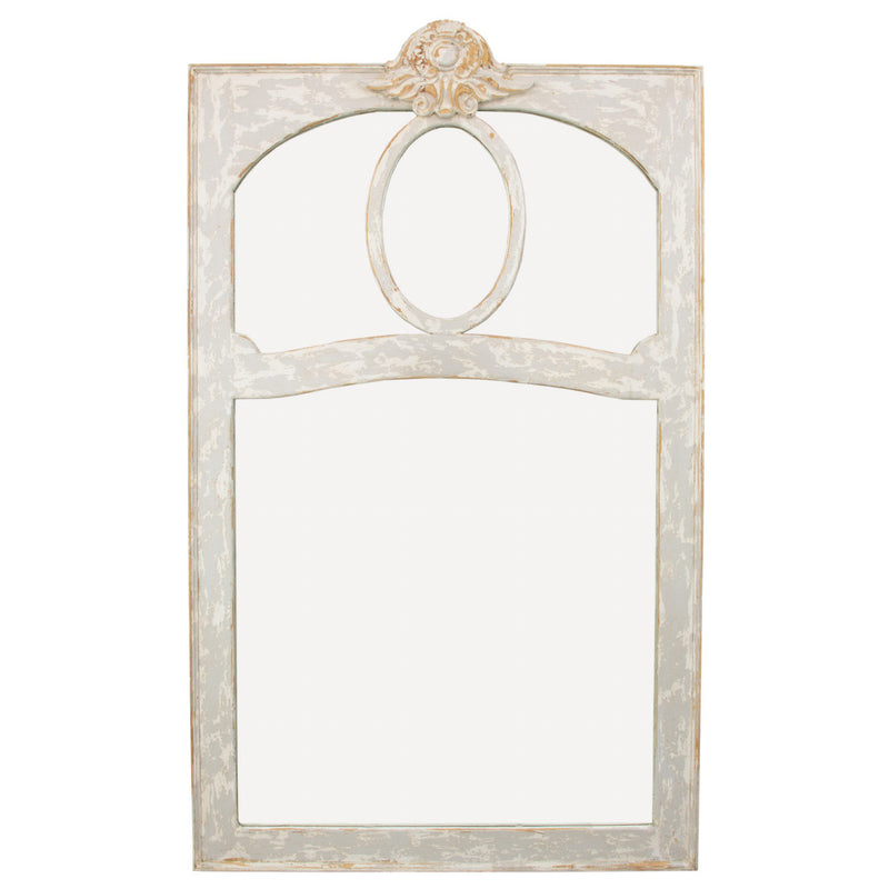 French Gray Trumeau Wall Mirror