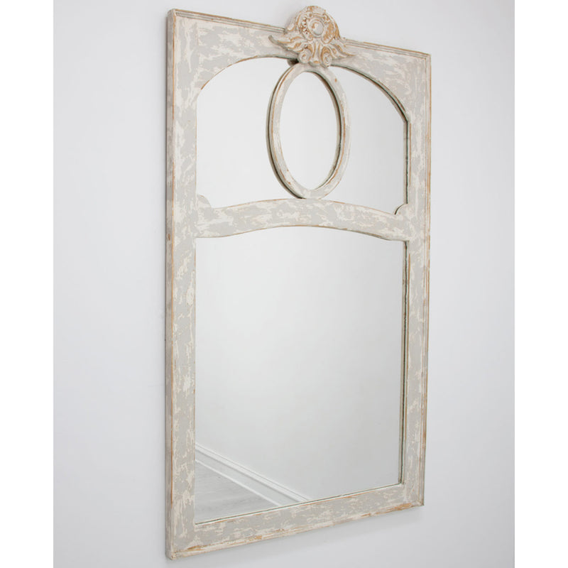 French Gray Trumeau Wall Mirror