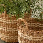 Seagrass & Jute Round Handle Basket Set of 3