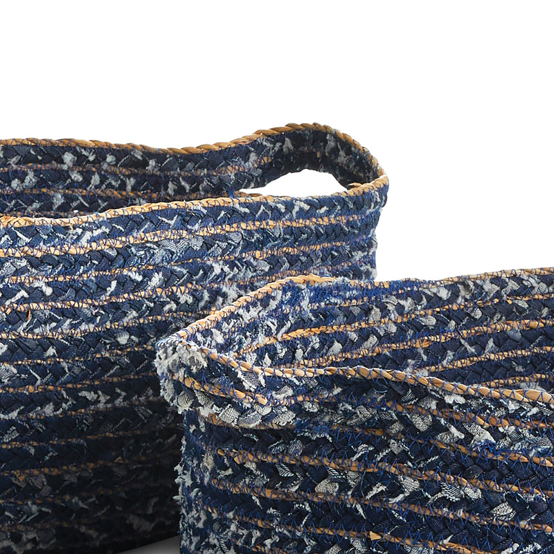 Denim Oval Basket Set of 2